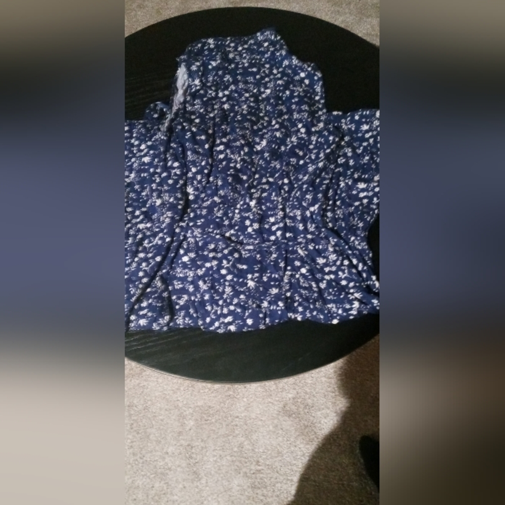 Elegant Floral Blue Mini Dress - Picture 2 of 3